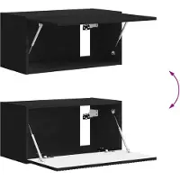 vidaXL Ensemble de meubles TV mural 2 pcs Noir Bois composite
