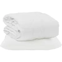 vidaXL Couverture d'été avec coussins, 2 pièces, blanc, microfibre