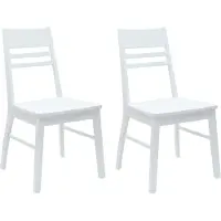 vidaXL Chaise de salle à manger 2 pcs Blanc 43 x 54 x 89 cm Bois massif de caoutchouc