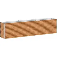 vidaXL Lit surélevé brun clair 290 x 50 x 68 cm Acier galvanisé
