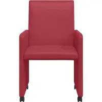 vidaXL : 2 chaises de salle à manger avec roulettes, revêtues en similicuir, couleur vin
