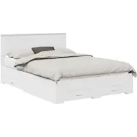 vidaXL Cadre de lit avec tête de lit Blanc 140 x 190 cm Bois composite