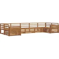 vidaXL Ensemble de salon de jardin 7 pièces en bois d'acacia massif, finition naturelle