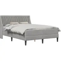 vidaXL Cadre de lit avec matelas gris clair 140 x 200 cm velours