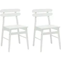 vidaXL Chaise de salle à manger 2 pcs Blanc Caoutchouc massif