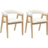 vidaXL Chaise de salle à manger 2 pcs Nature 54 x 57 x 73 cm Bois de caoutchouc massif