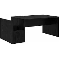 vidaXL Table basse noire imitation chêne 90 x 45 x 35 cm Bois composite