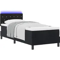vidaXL LED Lit boxspring avec matelas avec LED noir 80 x 200 cm velours
