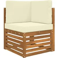 vidaXL Ensemble de salon de jardin 5 pièces, couleurs naturelles et crème