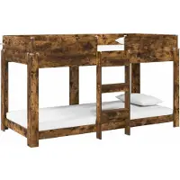 vidaXL Lit superposé pour enfants Chêne fumé 100 x 200 cm