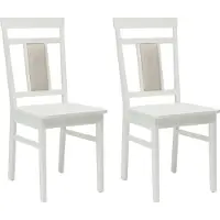 vidaXL Chaise de salle à manger 2 pcs Blanc Caoutchouc massif