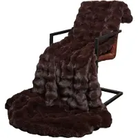 vidaXL Couverture en Fourrure de Lapin Synthétique Camel 150 x 220 cm