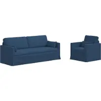 vidaXL Ensemble de canapés , 2 pièces, tissu bleu