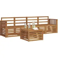 vidaXL Ensemble de salon de jardin 5 pièces en bois d'acacia massif, finition naturelle