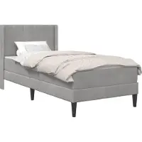 vidaXL Lit avec matelas et tête de lit, gris clair, 90 x 190 cm, velours