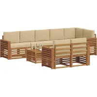 vidaXL Ensemble de canapés 9 pièces Naturel et beige Bois massif d'acacia