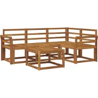 vidaXL Ensemble de salon de jardin 5 pièces en bois d'acacia massif, finition naturelle