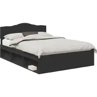 vidaXL Cadre de lit noir 160 x 200 cm Pin massif