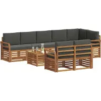 vidaXL Ensemble de canapés 9 pièces Naturel et Anthracite Bois massif d'acacia