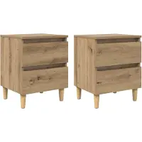vidaXL Meubles de lit 2 pcs Chêne artisanal 40 x 35 x 50 cm