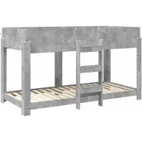 vidaXL Lit superposé pour enfants Béton Gris 90 x 190 cm Bois composite