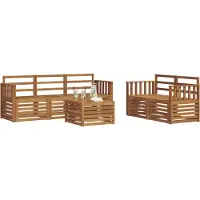 vidaXL Ensemble de salon de jardin 6 pièces en bois d'acacia massif, finition naturelle
