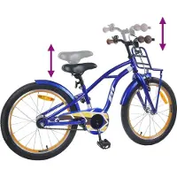 vidaXL Vélo enfant 22 pouces pour enfants de 7 à 12 ans Bleu foncé