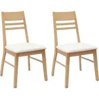 vidaXL Chaise de salle à manger 2 pcs Nature 43 x 54 x 89 cm Bois de caoutchouc massif