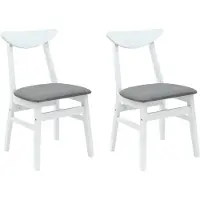 vidaXL Chaise de salle à manger 2 pcs Blanc 42 x 47.5 x 81 cm Bois massif de caoutchouc