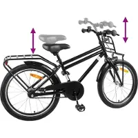 vidaXL Vélo enfant 20 pouces pour 6-11 ans noir