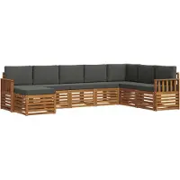 vidaXL Ensemble de canapés d'extérieur avec coussins 8 pièces Nature et Anthracite