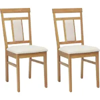 vidaXL Chaise de salle à manger 2 pcs Naturel et clair Bois massif de caoutchouc