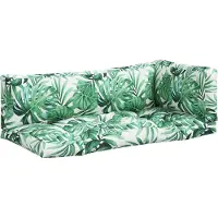 vidaXL Coussins de palette lot de 3 motif de feuilles tissu