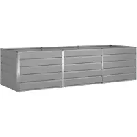 vidaXL Jardinière Gris Clair 195 X 100 X 45 Cm Acier Galvanisé
