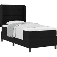 vidaXL Lit Boxspring avec tête de lit noir 80 x 200 cm Tissu