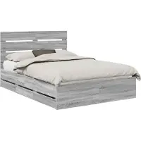 vidaXL Cadre de lit Gris Sonoma 160 x 200 cm Bois Ingénierie