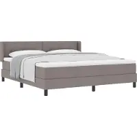 vidaXL Lit boxspring avec tête de lit, couleur taupe, 200 x 180 cm, tissu