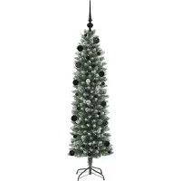 vidaXL Arbre de Noël artificiel élancé vert et blanc 150 cm