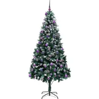 vidaXL Sapin de Noël artificiel Vert 240 cm PVC, Acier et Plastique