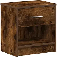 vidaXL Tables de chevet 2 pcs avec tiroir chêne fumé 39x28x41 cm