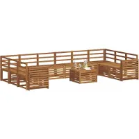 vidaXL Ensemble de meubles de jardin , 11 pièces, couleur naturelle