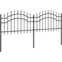 vidaXL , clôture de jardin WOERDEN, 240 x 115 cm, acier gris avec revêtement en poudre