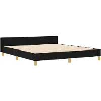 vidaXL Cadre de lit avec tête de lit noir 180 x 200 cm Tissu