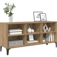 vidaXL Meuble TV Marron 103,5 x 30 x 50 cm Matériau dérivé du bois