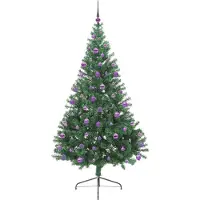 vidaXL Sapin de Noël artificiel pré-éclairé Vert 210 cm PVC