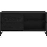 vidaXL : Meubles TV de 100 x 36 x 49,5 cm, couleur noire, imitation chêne