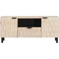 vidaXL Meuble TV avec porte Blanc lavé 105 x 33 x 46 cm