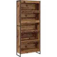 vidaXL Bibliothèque 2 pcs Bois Ancien 80 x 30 x 155 cm