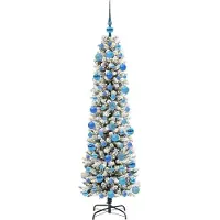 vidaXL Sapin de Noël artificiel Blanc 180 cm PVC, métal et plastique
