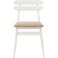 vidaXL - 2 chaises de salle à manger, en bois d'hévéa massif, blanches et marron